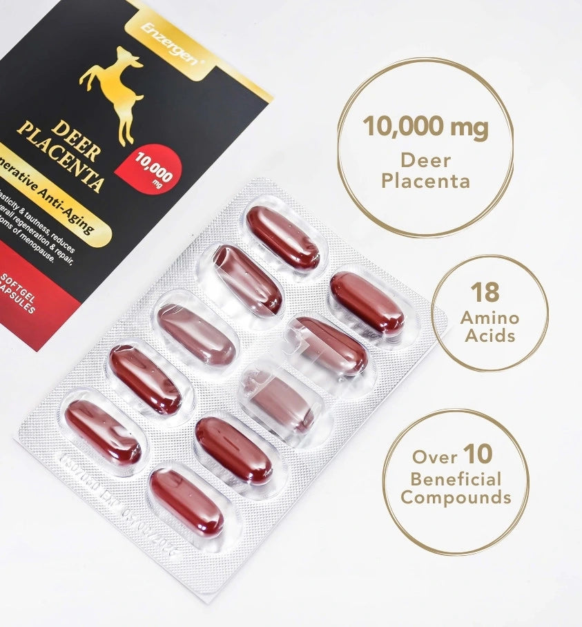 Product image of Try It Deer Placenta 10-Day Trial Pack from KiwiCorp – sample-sized wellness and beauty capsules.