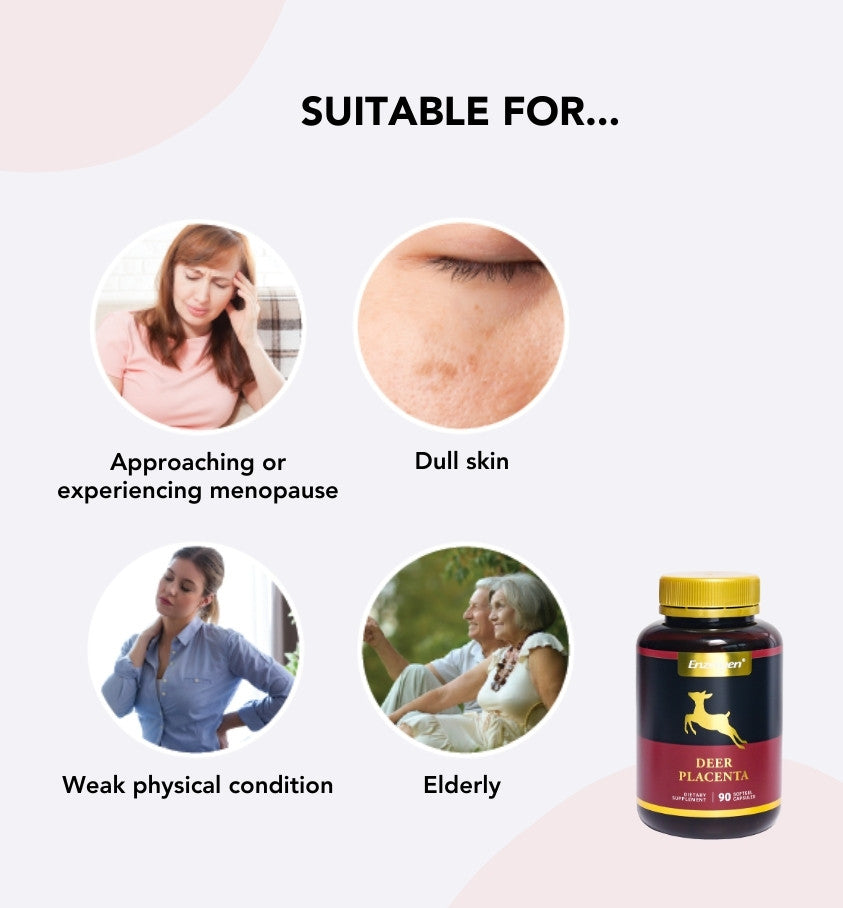 ✅ Deer Placenta Capsules Bottle – KiwiCorp
✅ New Zealand Deer Placenta Supplement for Skin and Vitality