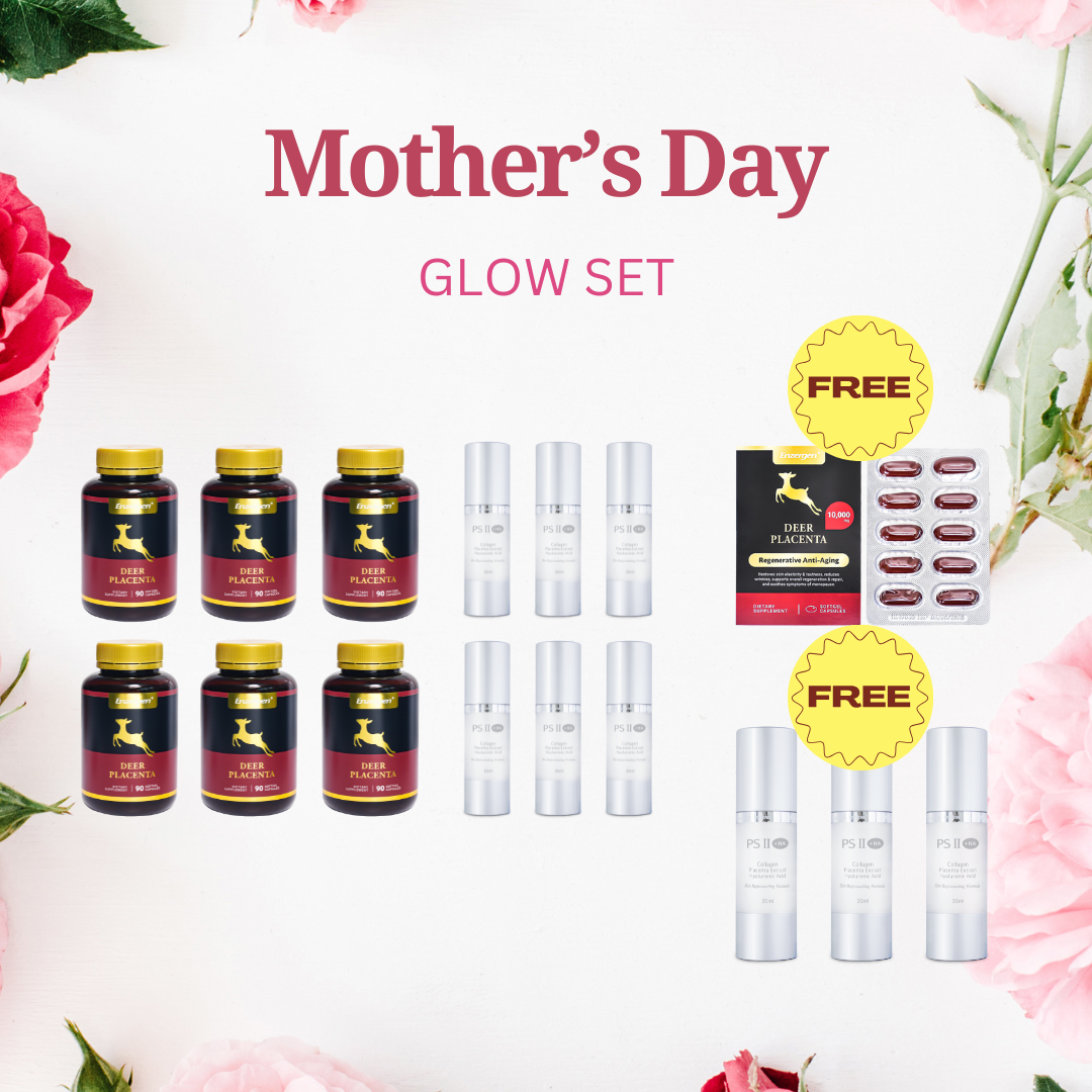 Mother’s Day Glow Set - Deer Placenta*2pcks + PSII +Ha Placenta Serum*2pcks