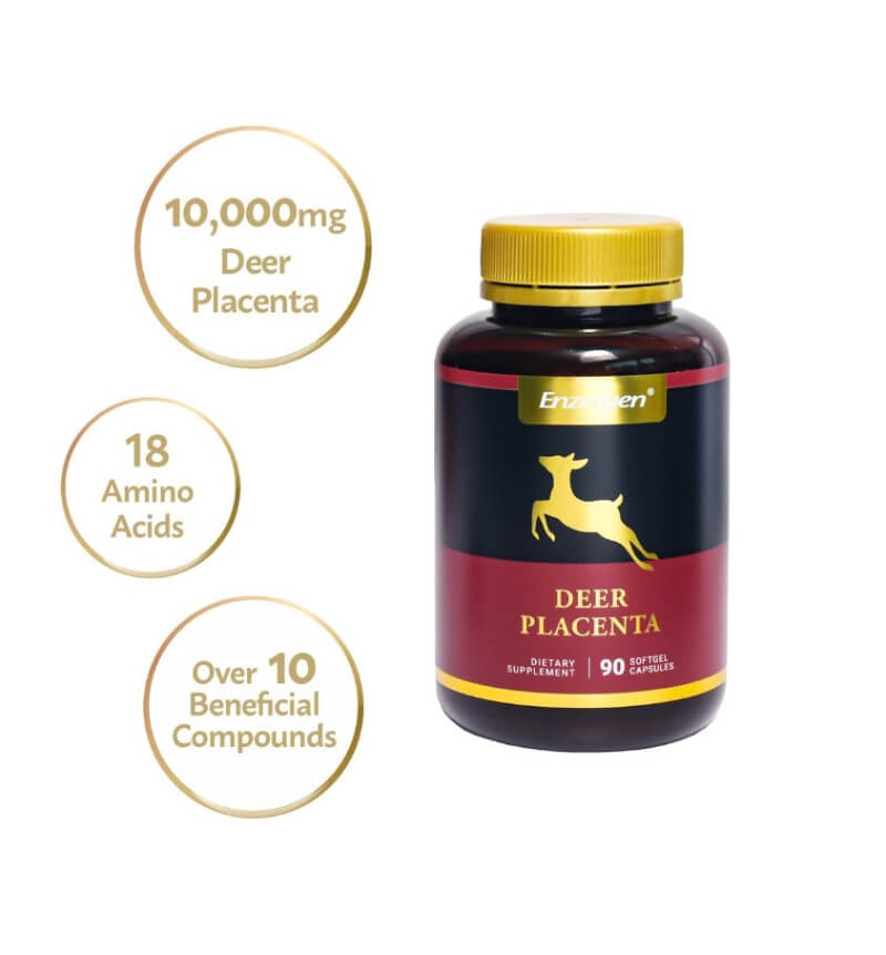 Enzergen Deer Placenta 10000mg supplement for skin health and vitality