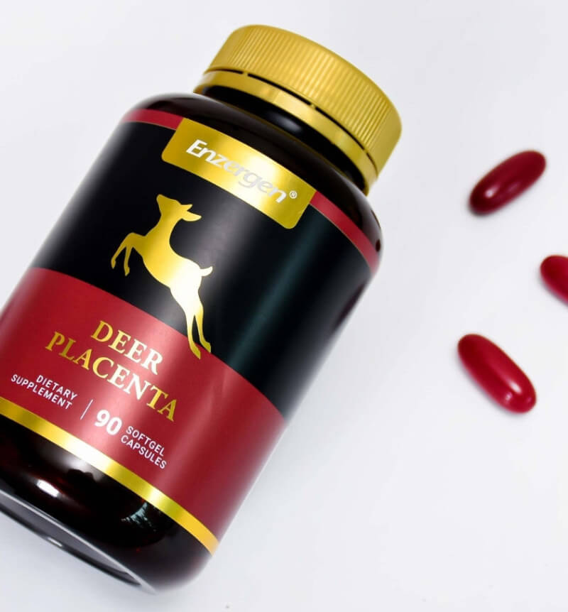 Enzergen Deer Placenta 10000mg supplement for skin health and vitality